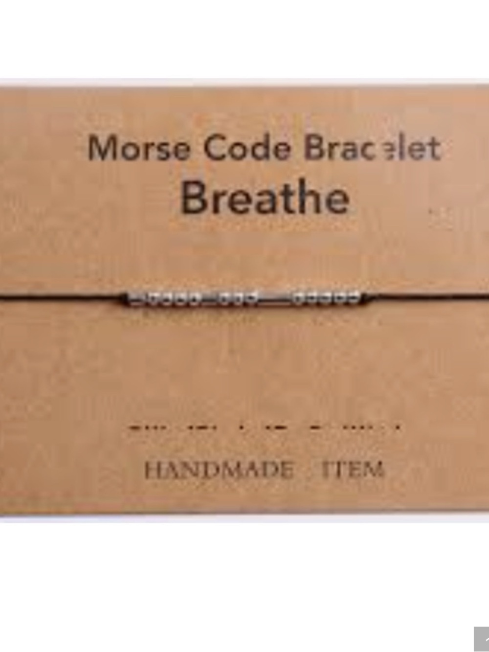 Morse Code "Breathe" Bracelet in Black with Silver plated Beads!